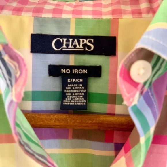Chaps No Iron Plaid 3/4 Sleeve Blouse EUC - Picture 2 of 7